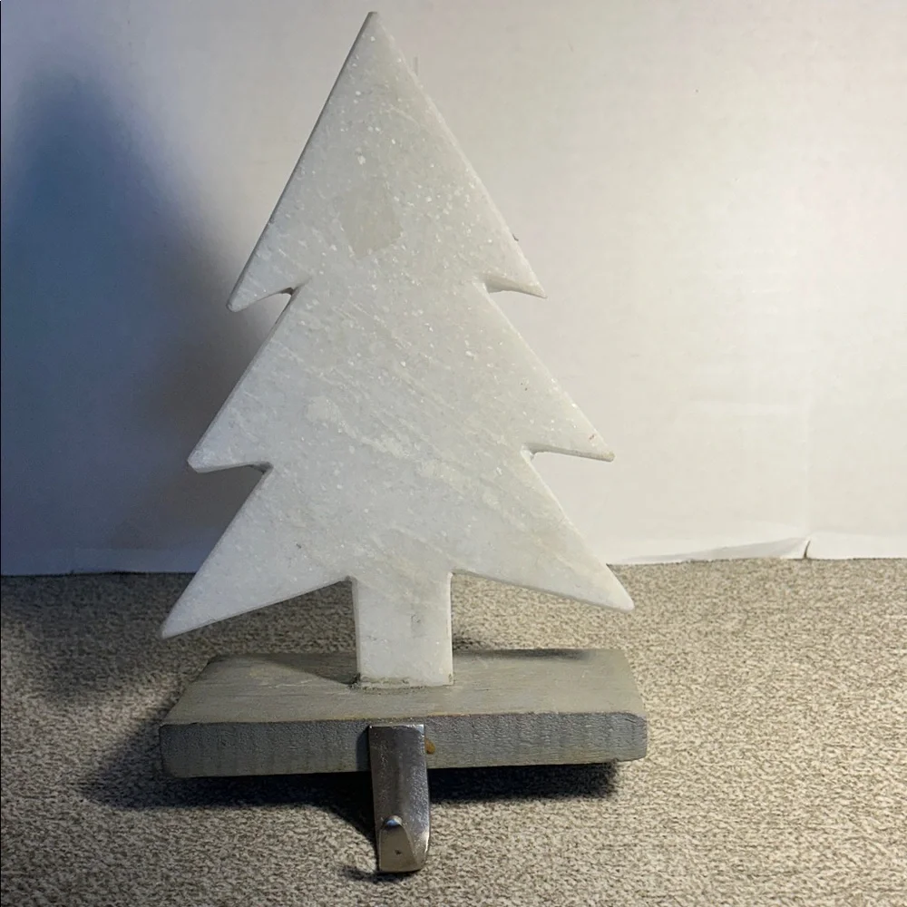 White Decorative Holiday Tree Stocking Holder - Unbranded